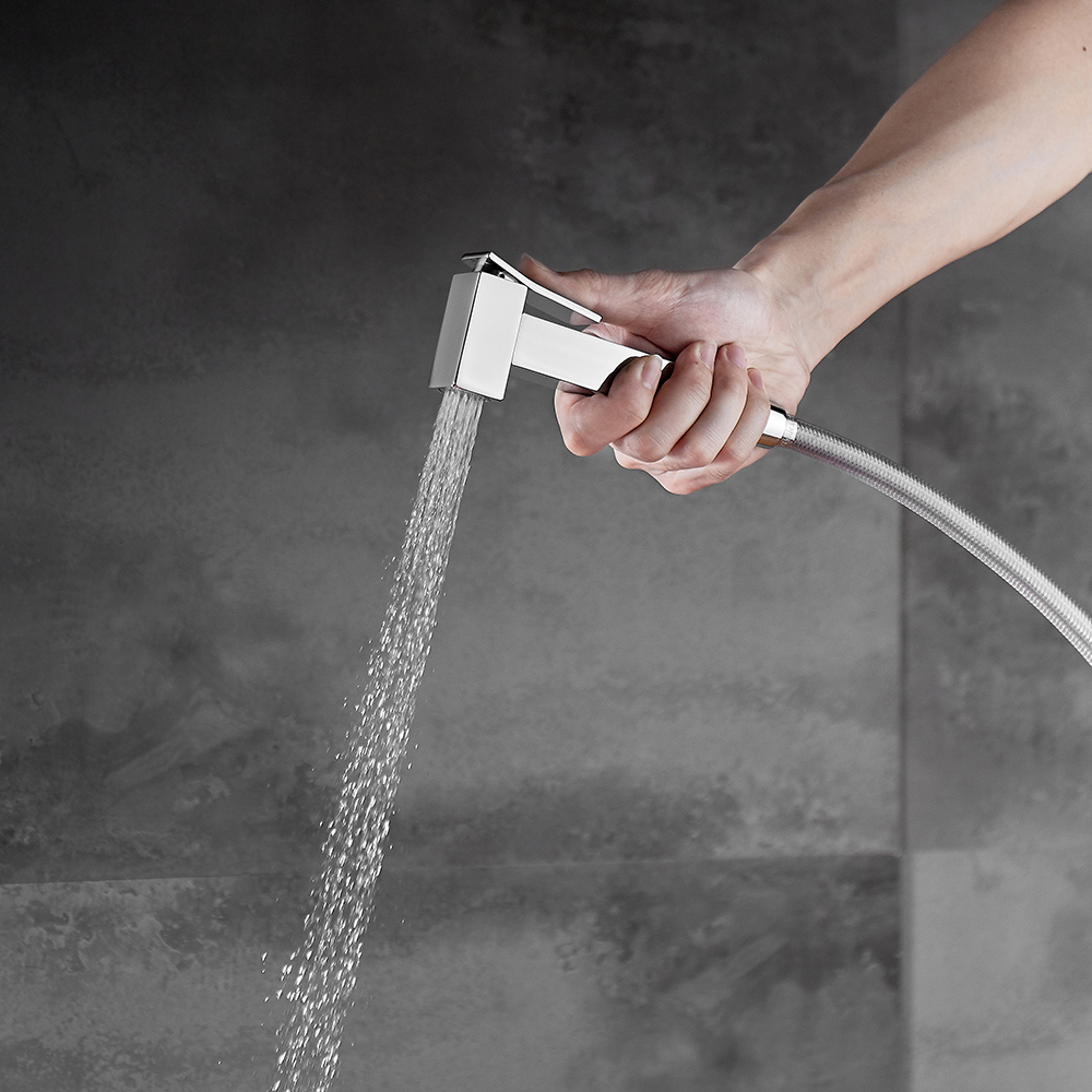 1F0130 Single Function Brass high pressure toilet spray bidet handheld shattaf with holder and hose for bathroom 2