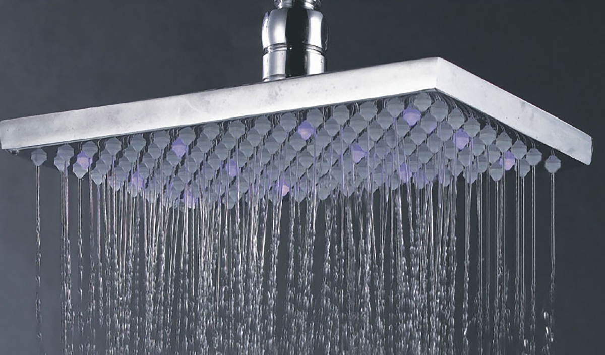 HL641  LED Brass Square  overhead Shower Head for Bathroom11
